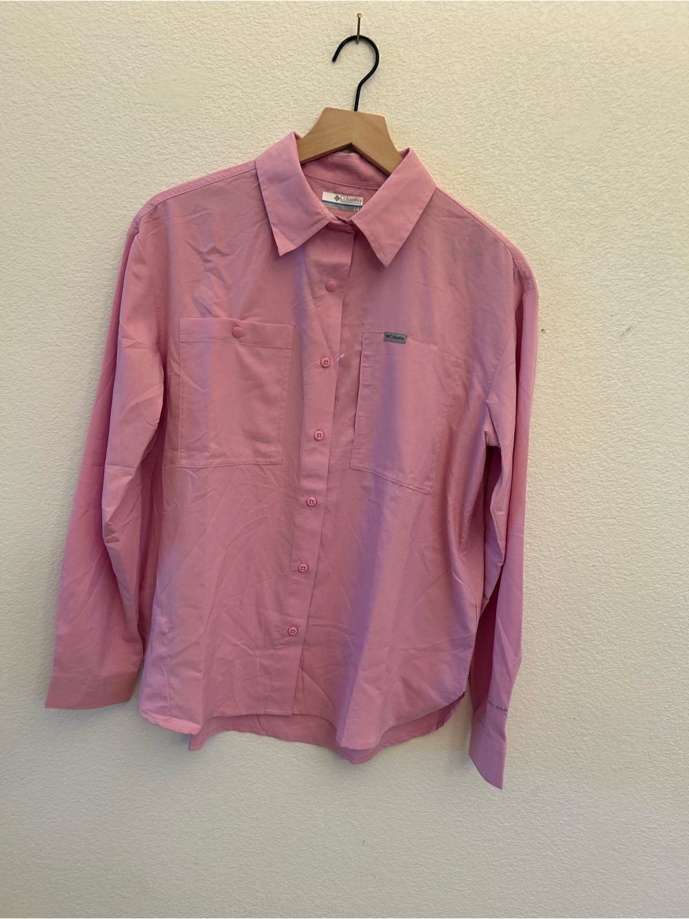 Columbia Pink Long-Sleeve Button-Up Shirt